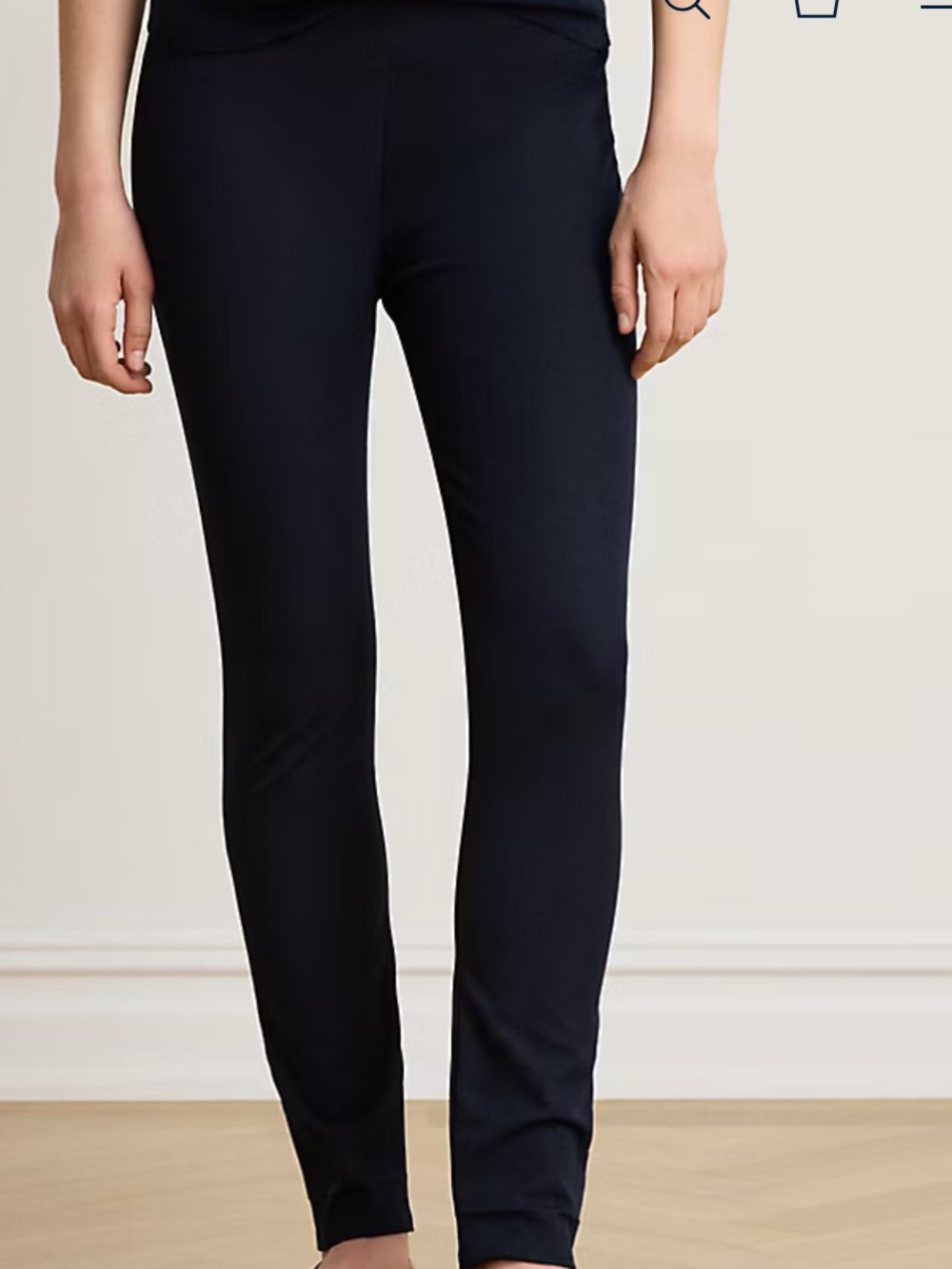 Ralph Lauren Black Stretch-Cotton Blend Twill Skinny Pant